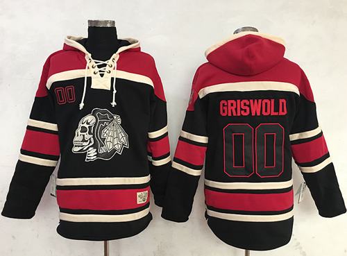Blackhawks #00 Clark Griswold Black Sawyer Hooded Sweatshirt Stitched NHL Jersey Blackhawks #00 Clark Griswold Black Sawyer Hooded Sweatshirt Stitched NHL Jersey