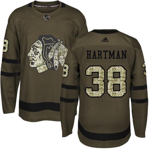 Adidas Blackhawks #38 Ryan Hartman Green Salute to Service Stitched NHL Jersey Adidas Blackhawks #38 Ryan Hartman Green Salute to Service Stitched NHL Jersey