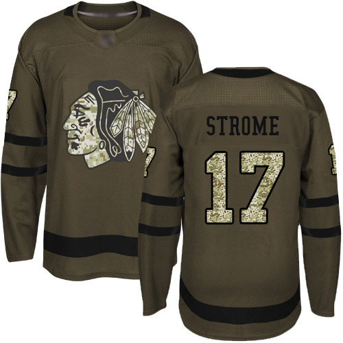 Adidas Blackhawks #17 Dylan Strome Green Salute to Service Stitched NHL Jersey Adidas Blackhawks #17 Dylan Strome Green Salute to Service Stitched NHL Jersey