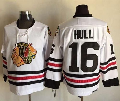Blackhawks #16 Bobby Hull White CCM Throwback Stitched NHL Jersey Blackhawks #16 Bobby Hull White CCM Throwback Stitched NHL Jersey