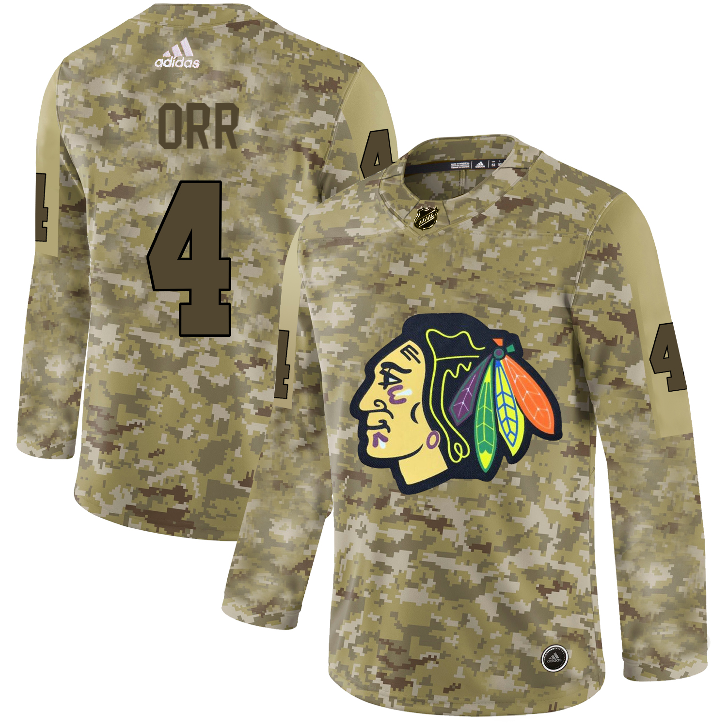 Adidas Blackhawks #4 Bobby Orr Camo Authentic Stitched NHL Jersey Adidas Blackhawks #4 Bobby Orr Camo Authentic Stitched NHL Jersey