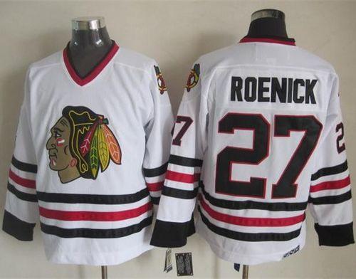 Blackhawks #27 Jeremy Roenick White CCM Throwback Stitched NHL Jersey Blackhawks #27 Jeremy Roenick White CCM Throwback Stitched NHL Jersey