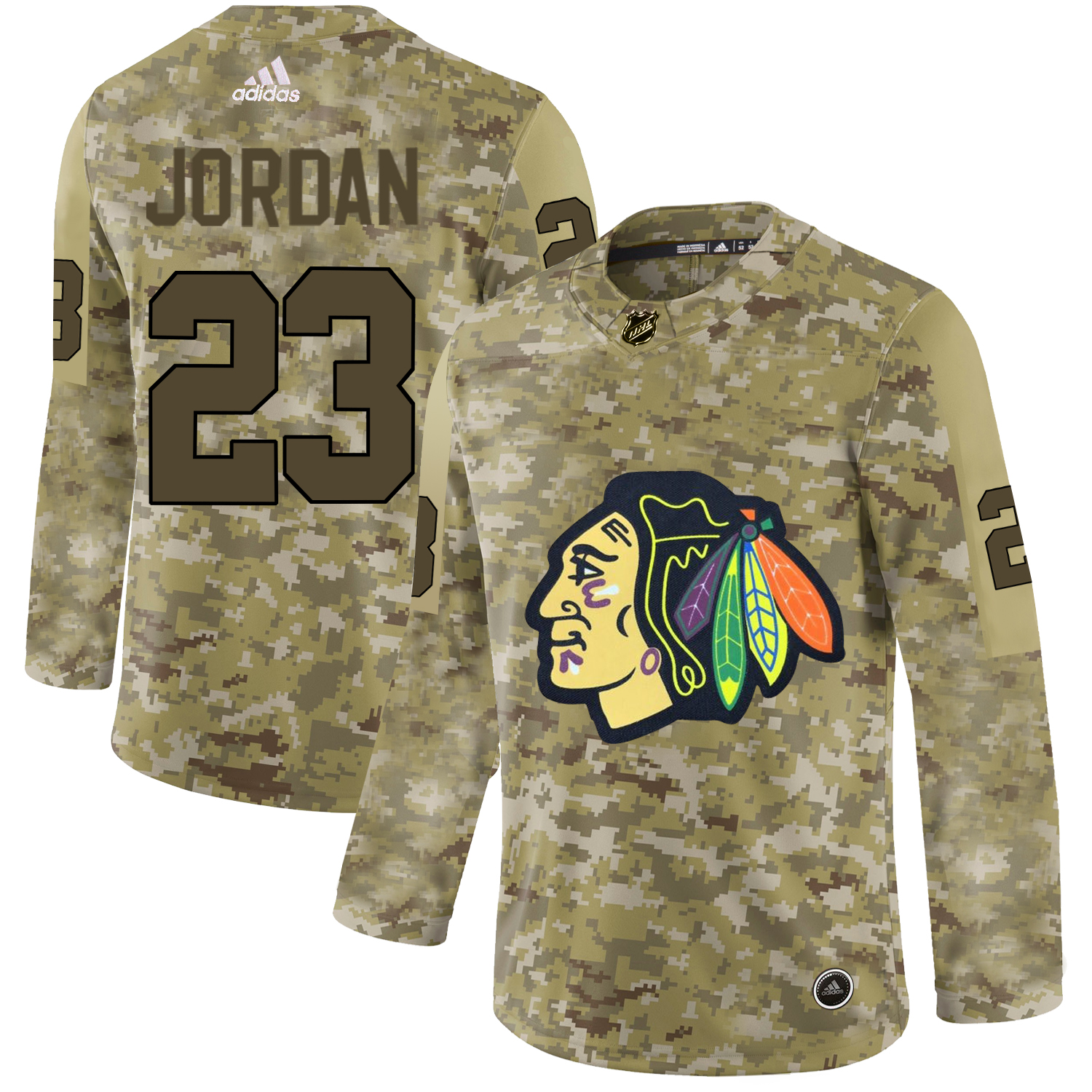 Adidas Blackhawks #23 Michael Jordan Camo Authentic Stitched NHL Jersey Adidas Blackhawks #23 Michael Jordan Camo Authentic Stitched NHL Jersey