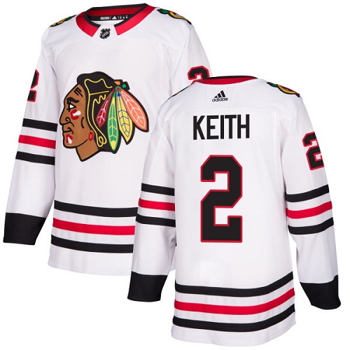 Adidas Blackhawks #2 Duncan Keith White Road Authentic Stitched NHL Jersey Adidas Blackhawks #2 Duncan Keith White Road Authentic Stitched NHL Jersey
