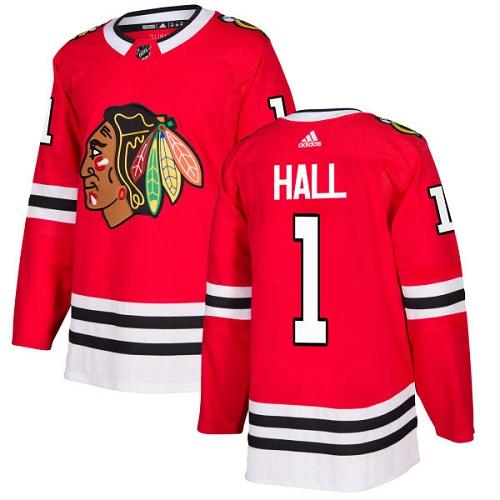 Adidas Blackhawks #1 Glenn Hall Red Home Authentic Stitched NHL Jersey Adidas Blackhawks #1 Glenn Hall Red Home Authentic Stitched NHL Jersey