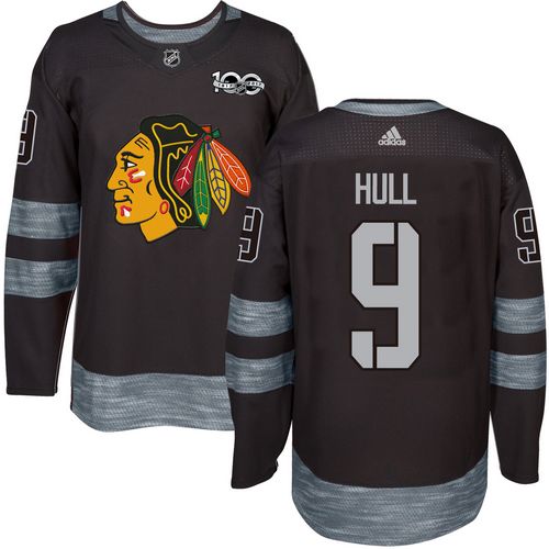 Adidas Blackhawks #9 Bobby Hull Black 1917-2017 100th Anniversary Stitched NHL Jersey Adidas Blackhawks #9 Bobby Hull Black 1917-2017 100th Anniversary Stitched NHL Jersey