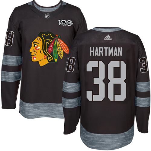 Adidas Blackhawks #38 Ryan Hartman Black 1917-2017 100th Anniversary Stitched NHL Jersey Adidas Blackhawks #38 Ryan Hartman Black 1917-2017 100th Anniversary Stitched NHL Jersey