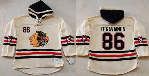 Blackhawks #86 Teuvo Teravainen Cream Heavyweight Pullover Hoodie Stitched NHL Jersey Blackhawks #86 Teuvo Teravainen Cream Heavyweight Pullover Hoodie Stitched NHL Jersey