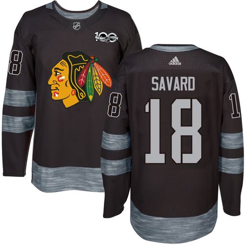 Adidas Blackhawks #18 Denis Savard Black 1917-2017 100th Anniversary Stitched NHL Jersey Adidas Blackhawks #18 Denis Savard Black 1917-2017 100th Anniversary Stitched NHL Jersey