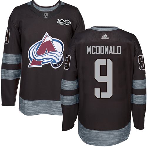 Adidas Avalanche #9 Lanny McDonald Black 1917-2017 100th Anniversary Stitched NHL Jersey Adidas Avalanche #9 Lanny McDonald Black 1917-2017 100th Anniversary Stitched NHL Jersey