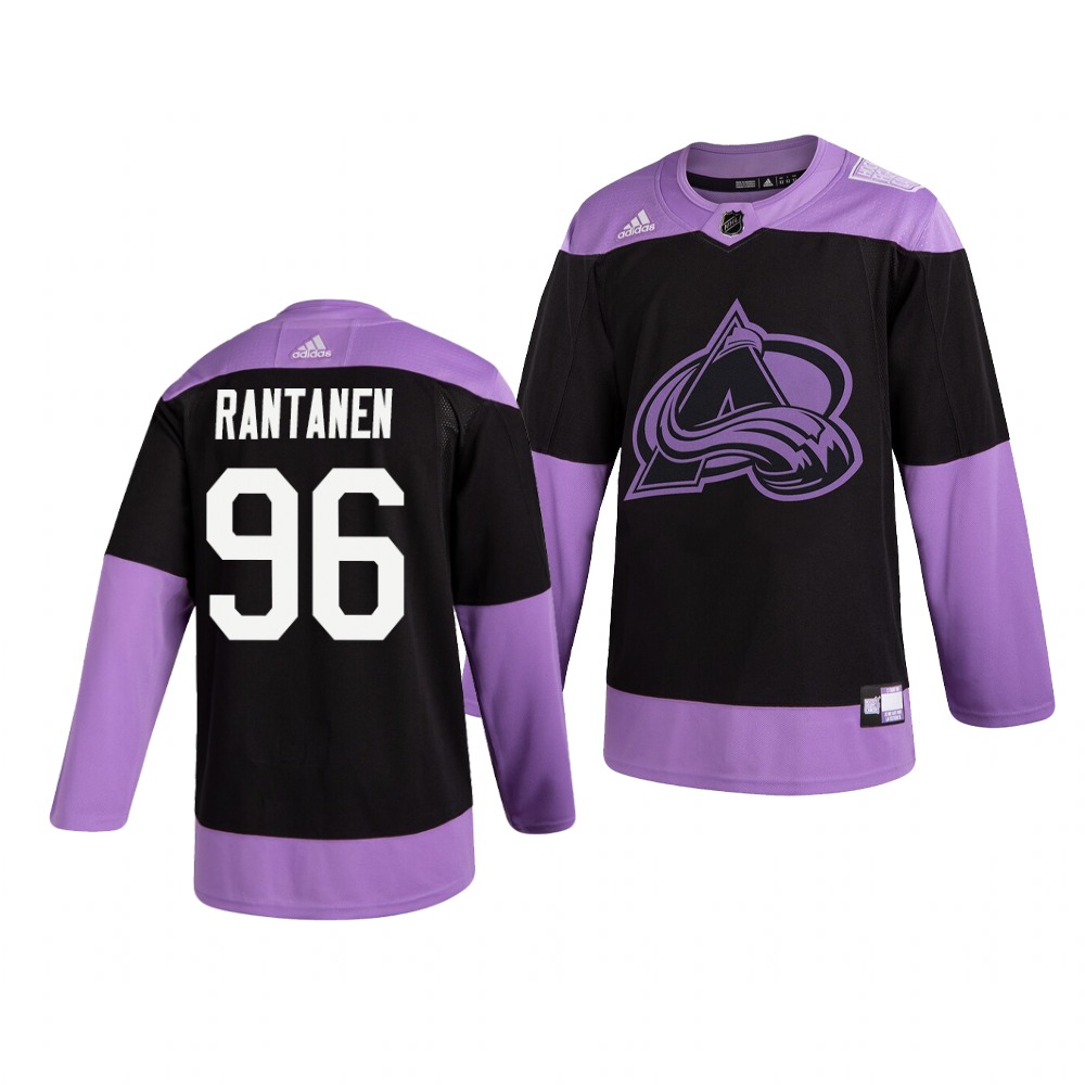 Colorado Avalanche #96 Mikko Rantanen Adidas Men's Hockey Fights Cancer Practice NHL Jersey Black Colorado Avalanche #96 Mikko Rantanen Adidas Men's Hockey Fights Cancer Practice NHL Jersey Black