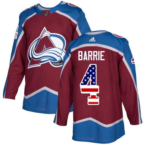 Adidas Avalanche #4 Tyson Barrie Burgundy Home Authentic USA Flag Stitched NHL Jersey Adidas Avalanche #4 Tyson Barrie Burgundy Home Authentic USA Flag Stitched NHL Jersey