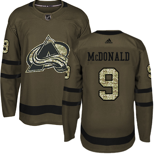 Adidas Avalanche #9 Lanny McDonald Green Salute to Service Stitched NHL Jersey Adidas Avalanche #9 Lanny McDonald Green Salute to Service Stitched NHL Jersey