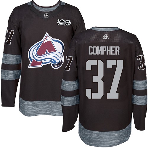 Adidas Avalanche #37 J.T. Compher Black 1917-2017 100th Anniversary Stitched NHL Jersey Adidas Avalanche #37 J.T. Compher Black 1917-2017 100th Anniversary Stitched NHL Jersey