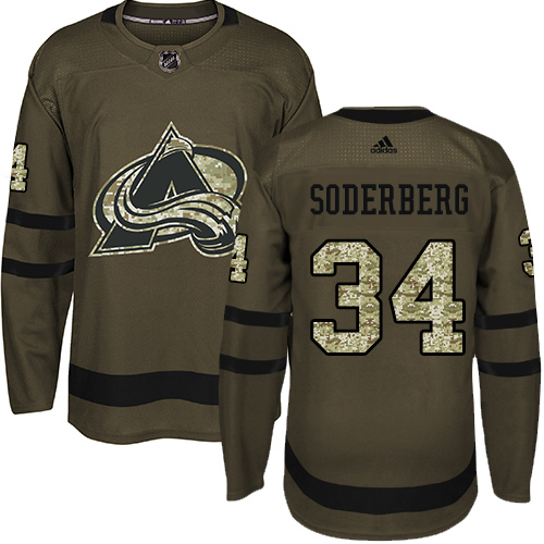 Adidas Avalanche #34 Carl Soderberg Green Salute to Service Stitched NHL Jersey Adidas Avalanche #34 Carl Soderberg Green Salute to Service Stitched NHL Jersey