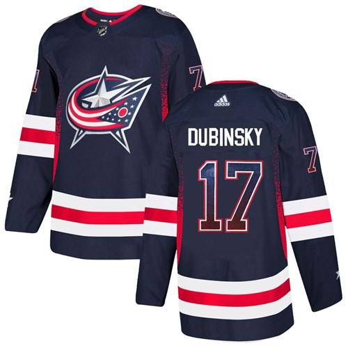 Adidas Blue Jackets #17 Brandon Dubinsky Navy Blue Home Authentic Drift Fashion Stitched NHL Jersey Adidas Blue Jackets #17 Brandon Dubinsky Navy Blue Home Authentic Drift Fashion Stitched NHL Jersey
