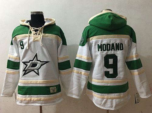 Stars #9 Mike Modano White Sawyer Hooded Sweatshirt Stitched NHL Jersey Stars #9 Mike Modano White Sawyer Hooded Sweatshirt Stitched NHL Jersey