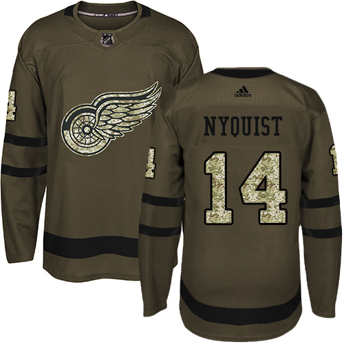 Adidas Red Wings #14 Gustav Nyquist Green Salute to Service Stitched NHL Jersey Adidas Red Wings #14 Gustav Nyquist Green Salute to Service Stitched NHL Jersey