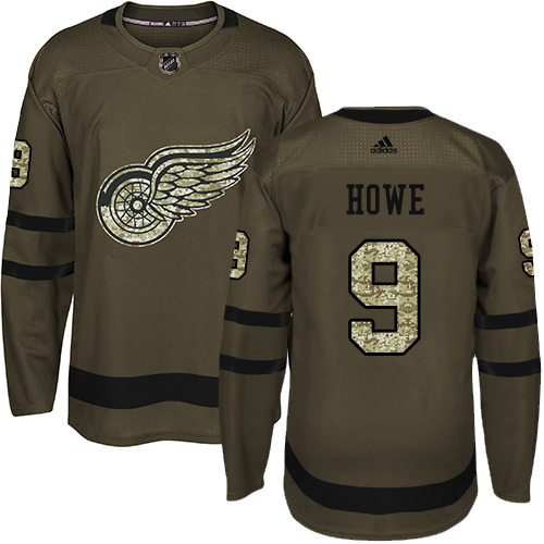 Adidas Red Wings #9 Gordie Howe Green Salute to Service Stitched NHL Jersey Adidas Red Wings #9 Gordie Howe Green Salute to Service Stitched NHL Jersey