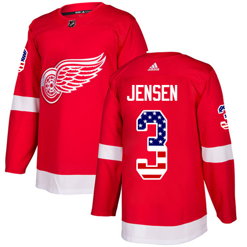 Adidas Red Wings #3 Nick Jensen Red Home Authentic USA Flag Stitched NHL Jersey Adidas Red Wings #3 Nick Jensen Red Home Authentic USA Flag Stitched NHL Jersey