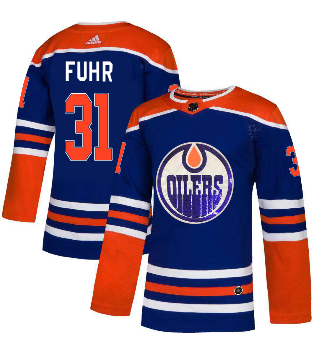 Adidas Oilers #31 Grant Fuhr Royal Blue Sequin Embroidery Fashion Stitched NHL Jersey Adidas Oilers #31 Grant Fuhr Royal Blue Sequin Embroidery Fashion Stitched NHL Jersey
