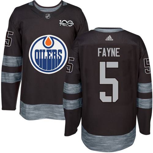 Adidas Oilers #5 Mark Fayne Black 1917-2017 100th Anniversary Stitched NHL Jersey Adidas Oilers #5 Mark Fayne Black 1917-2017 100th Anniversary Stitched NHL Jersey