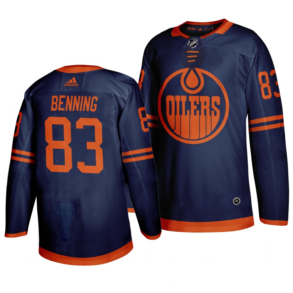 Edmonton Oilers #83 Matt Benning Blue 2019-20 Third Alternate Jersey Edmonton Oilers #83 Matt Benning Blue 2019-20 Third Alternate Jersey