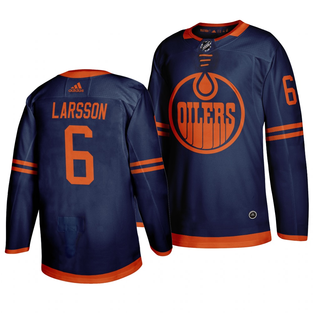 Edmonton Oilers #6 Adam Larsson Blue 2019-20 Third Alternate Jersey Edmonton Oilers #6 Adam Larsson Blue 2019-20 Third Alternate Jersey