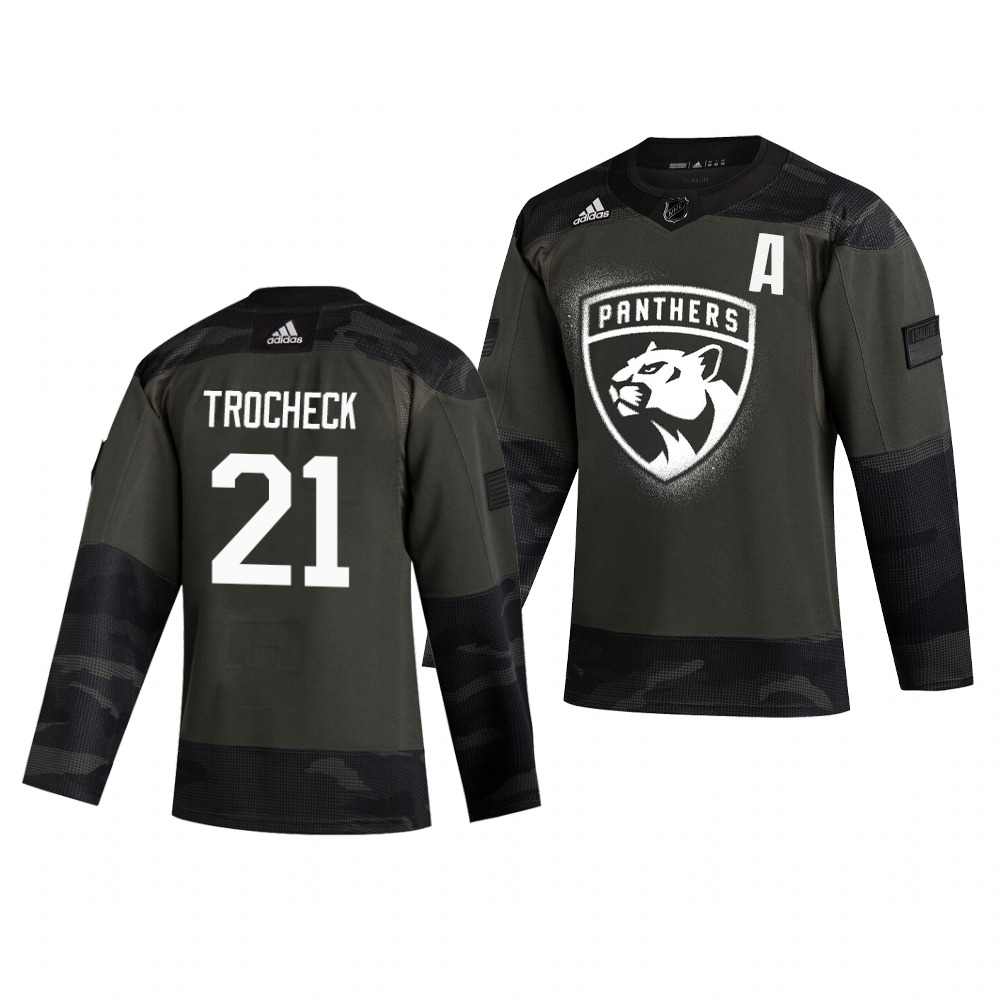 Florida Panthers #21 Vincent Trocheck Adidas 2019 Veterans Day Men's Authentic Practice NHL Jersey Camo Florida Panthers #21 Vincent Trocheck Adidas 2019 Veterans Day Men's Authentic Practice NHL Jersey Camo