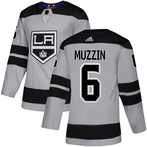 Adidas Kings #6 Jake Muzzin Gray Alternate Authentic Stitched NHL Jersey Adidas Kings #6 Jake Muzzin Gray Alternate Authentic Stitched NHL Jersey
