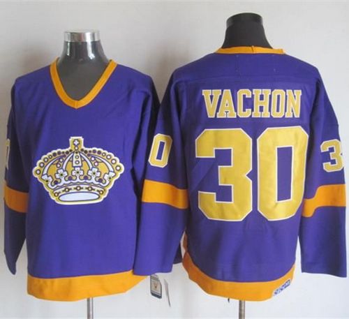 Kings #30 Rogie Vachon Purple/Yellow CCM Throwback Stitched NHL Jersey Kings #30 Rogie Vachon Purple/Yellow CCM Throwback Stitched NHL Jersey