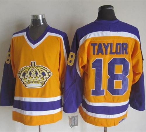 Kings #18 Dave Taylor Yellow/Purple CCM Throwback Stitched NHL Jersey Kings #18 Dave Taylor Yellow/Purple CCM Throwback Stitched NHL Jersey