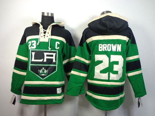 Kings #23 Dustin Brown Green St. Patrick's Day McNary Lace Hoodie Stitched NHL Jersey Kings #23 Dustin Brown Green St. Patrick's Day McNary Lace Hoodie Stitched NHL Jersey