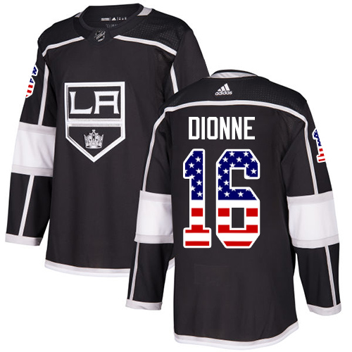 Adidas Kings #16 Marcel Dionne Black Home Authentic USA Flag Stitched NHL Jersey Adidas Kings #16 Marcel Dionne Black Home Authentic USA Flag Stitched NHL Jersey