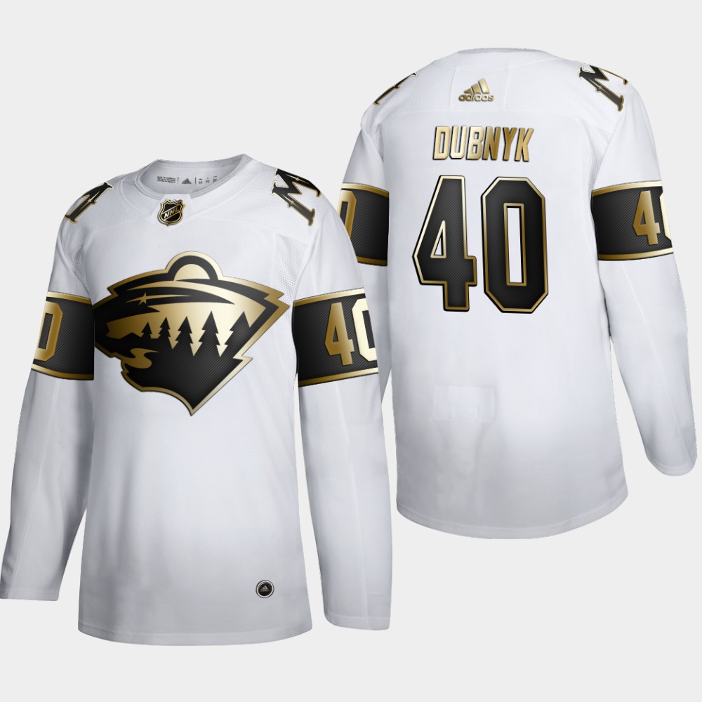 Minnesota Wild #40 Devan Dubnyk Men's Adidas White Golden Edition Limited Stitched NHL Jersey Minnesota Wild #40 Devan Dubnyk Men's Adidas White Golden Edition Limited Stitched NHL Jersey