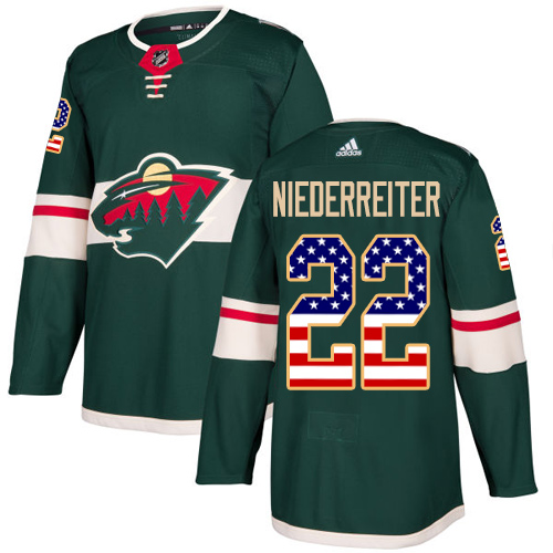 Adidas Wild #22 Nino Niederreiter Green Home Authentic USA Flag Stitched NHL Jersey Adidas Wild #22 Nino Niederreiter Green Home Authentic USA Flag Stitched NHL Jersey