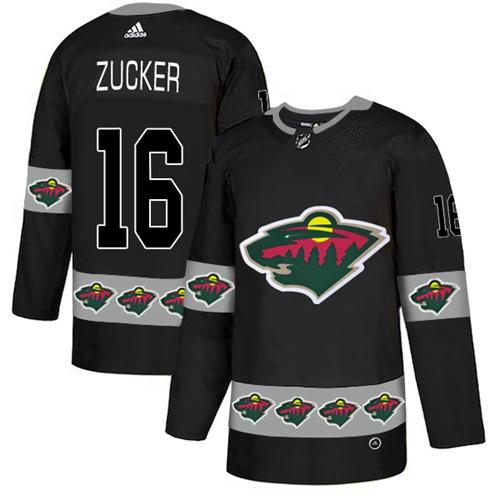 Adidas Wild #16 Jason Zucker Black Authentic Team Logo Fashion Stitched NHL Jersey Adidas Wild #16 Jason Zucker Black Authentic Team Logo Fashion Stitched NHL Jersey