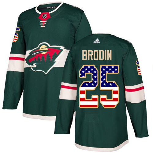 Adidas Wild #25 Jonas Brodin Green Home Authentic USA Flag Stitched NHL Jersey Adidas Wild #25 Jonas Brodin Green Home Authentic USA Flag Stitched NHL Jersey