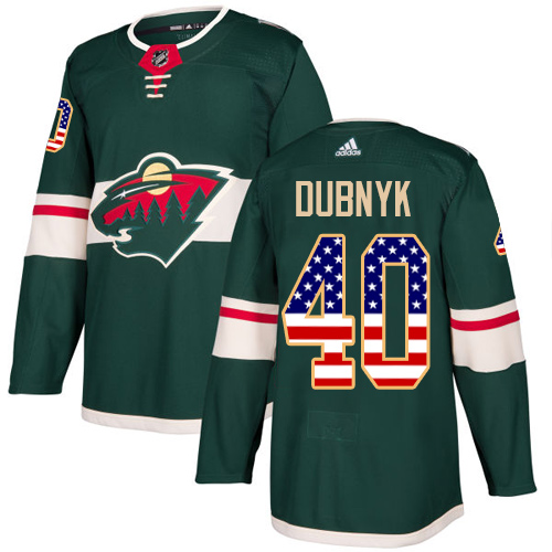 Adidas Wild #40 Devan Dubnyk Green Home Authentic USA Flag Stitched NHL Jersey Adidas Wild #40 Devan Dubnyk Green Home Authentic USA Flag Stitched NHL Jersey