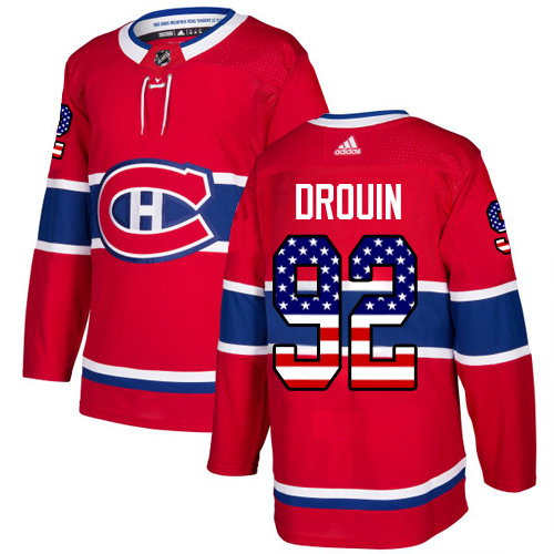 Adidas Canadiens #92 Jonathan Drouin Red Home Authentic USA Flag Stitched NHL Jersey Adidas Canadiens #92 Jonathan Drouin Red Home Authentic USA Flag Stitched NHL Jersey