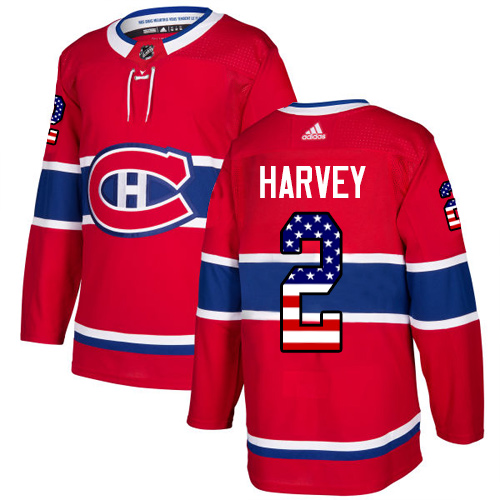 Adidas Canadiens #2 Doug Harvey Red Home Authentic USA Flag Stitched NHL Jersey Adidas Canadiens #2 Doug Harvey Red Home Authentic USA Flag Stitched NHL Jersey