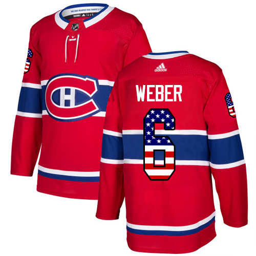 Adidas Canadiens #6 Shea Weber Red Home Authentic USA Flag Stitched NHL Jersey Adidas Canadiens #6 Shea Weber Red Home Authentic USA Flag Stitched NHL Jersey