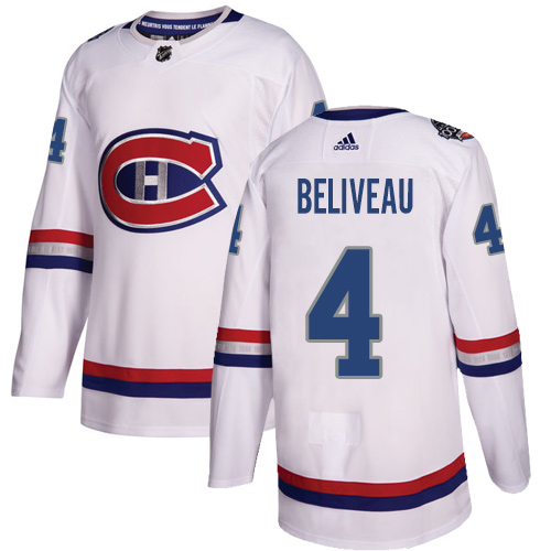 Adidas Canadiens #4 Jean Beliveau White Authentic 2017 100 Classic Stitched NHL Jersey Adidas Canadiens #4 Jean Beliveau White Authentic 2017 100 Classic Stitched NHL Jersey