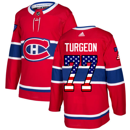 Adidas Canadiens #77 Pierre Turgeon Red Home Authentic USA Flag Stitched NHL Jersey Adidas Canadiens #77 Pierre Turgeon Red Home Authentic USA Flag Stitched NHL Jersey