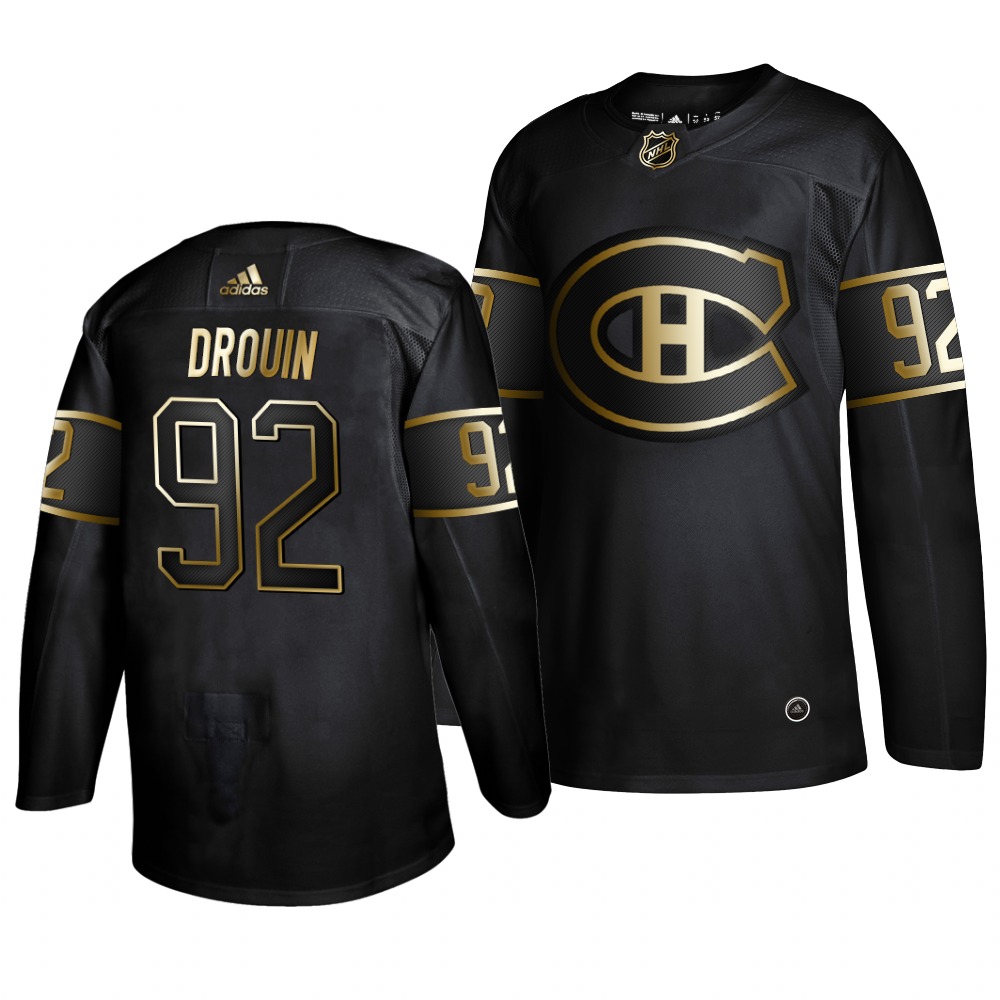 Adidas Canadiens #92 Jonathan Drouin 2019 Black Golden Edition Authentic Stitched NHL Jersey Adidas Canadiens #92 Jonathan Drouin 2019 Black Golden Edition Authentic Stitched NHL Jersey