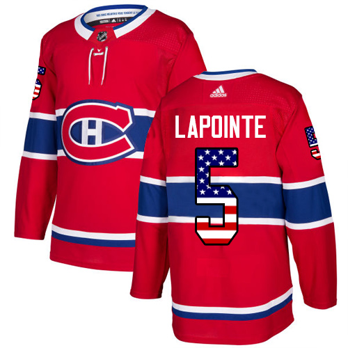 Adidas Canadiens #5 Guy Lapointe Red Home Authentic USA Flag Stitched NHL Jersey Adidas Canadiens #5 Guy Lapointe Red Home Authentic USA Flag Stitched NHL Jersey