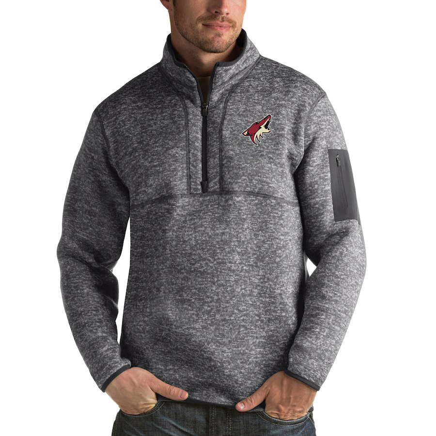 Arizona Coyotes Antigua Fortune Quarter-Zip Pullover Jacket Black Arizona Coyotes Antigua Fortune Quarter-Zip Pullover Jacket Black
