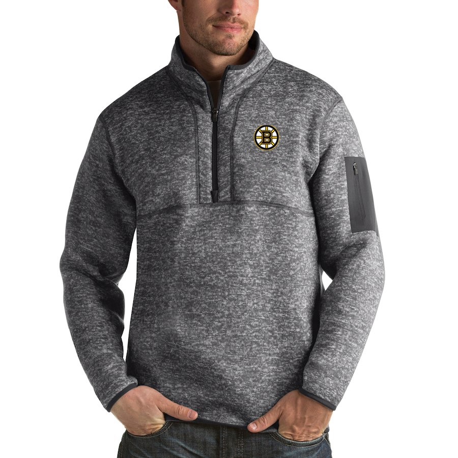 Boston Bruins Antigua Fortune Quarter-Zip Pullover Jacket Black Boston Bruins Antigua Fortune Quarter-Zip Pullover Jacket Black