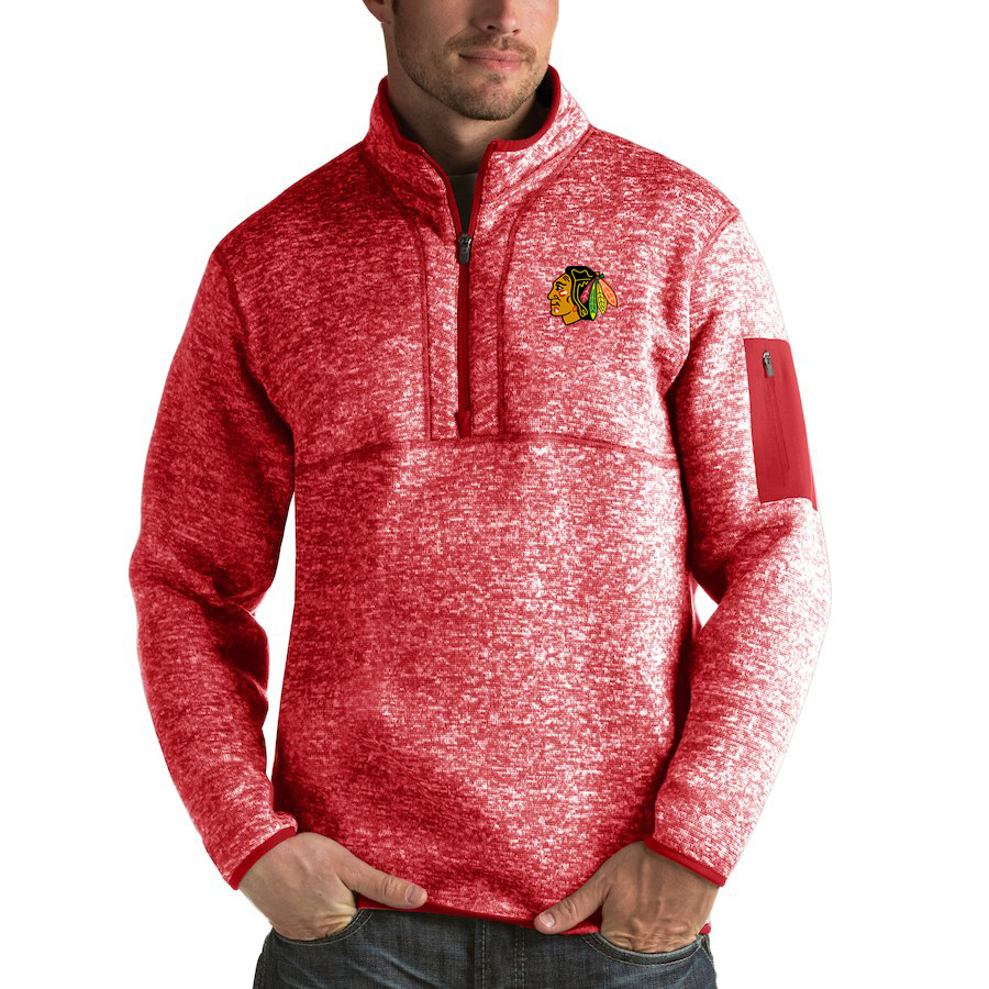 Chicago Blackhawks Antigua Fortune Quarter-Zip Pullover Jacket Red Chicago Blackhawks Antigua Fortune Quarter-Zip Pullover Jacket Red
