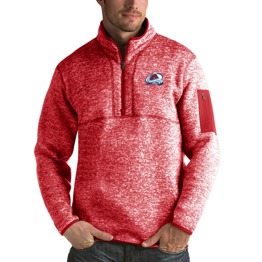 Colorado Avalanche Antigua Fortune Quarter-Zip Pullover Jacket Red Colorado Avalanche Antigua Fortune Quarter-Zip Pullover Jacket Red